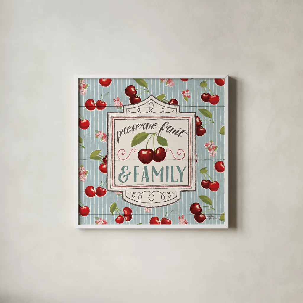 Sweet Life VII by Janelle Penner. Shown in a crisp white glass frame for a clean and minimalist style. Available as an archival giclee rolled canvas, fine art paper, or poster print. SKU 30915a.