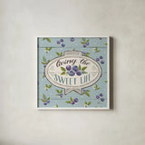 Sweet Life VIII by Janelle Penner. Shown in a crisp white glass frame for a clean and minimalist style. Available as an archival giclee rolled canvas, fine art paper, or poster print. SKU 30916a.