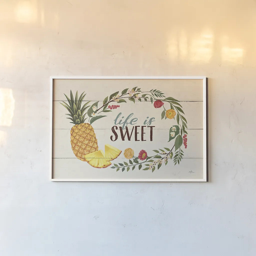 Sweet Life X by Janelle Penner. shown as a paper print in a white frame. Available as a archival giclee rolled canvas, fine art paper, or poster print. SKU 35903i.