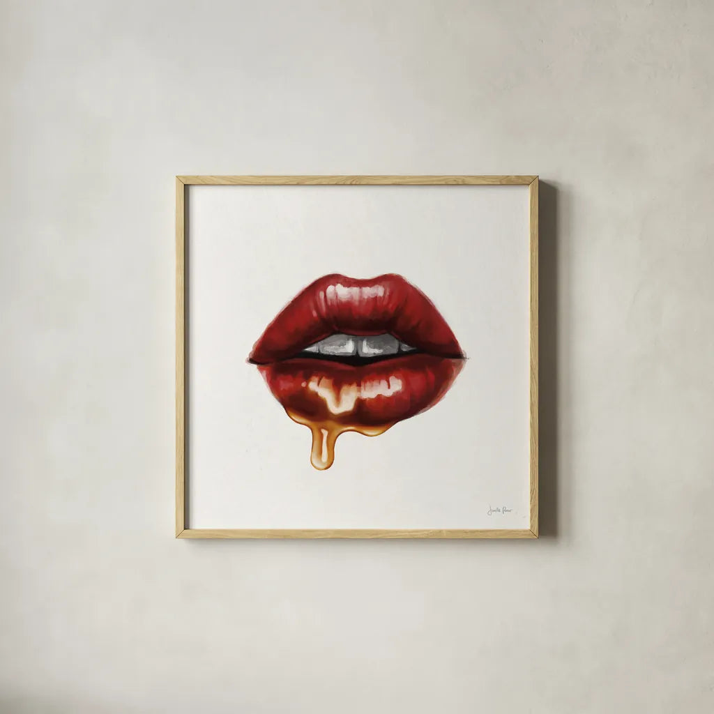 Sweets I by Janelle Penner. Shown in a natural wood glass frame for a timeless modern aesthetic. Available as an archival giclee rolled canvas, fine art paper, or poster print. SKU 67635a.