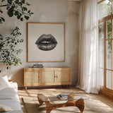 Sweets II Neutral by Janelle Penner. Shown in a natural wood frame in a cozy modern living room. Available as an archival giclee rolled canvas, fine art paper, or poster print. SKU 67639a.