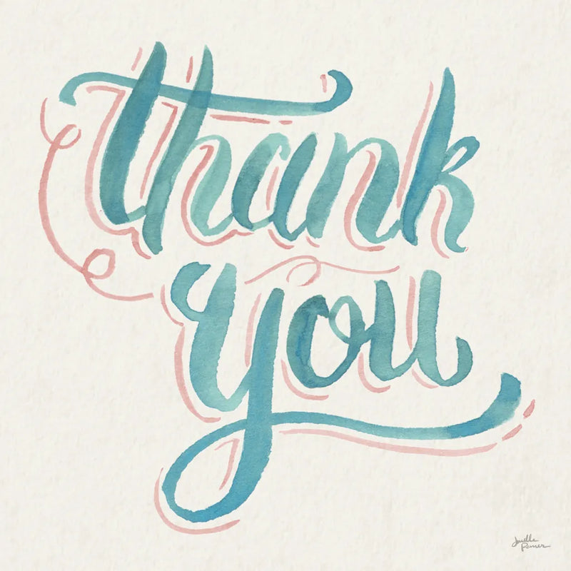 Thank You I by Janelle Penner. SKU 60834a. Archival Giclee Fine art print for wall decor.