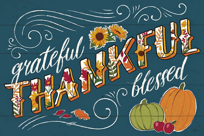 Thankful I Blue by Janelle Penner. SKU 43098i. Archival Giclee Fine art print for wall decor.