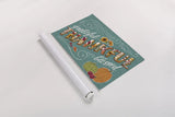 Thankful I Turquoise by Janelle Penner. shown as a rolled paper print. Available as archival giclee rolled canvas, fine art paper, or poster print. SKU 43103i.