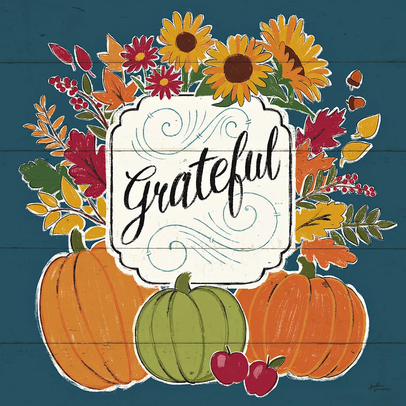 Thankful II Blue by Janelle Penner. SKU 43099a. Archival Giclee Fine art print for wall decor.