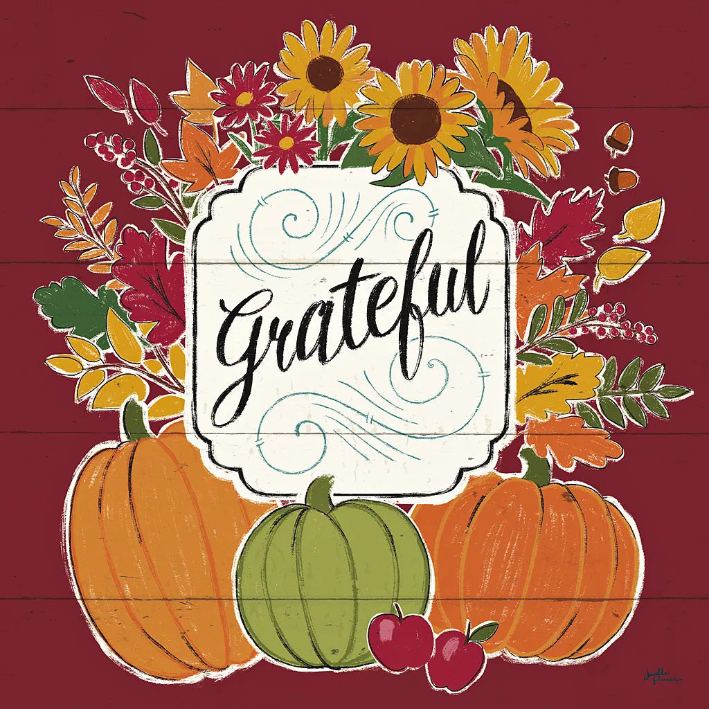 Thankful II Red by Janelle Penner. SKU 45432a. Archival Giclee Fine art print for wall decor.
