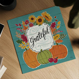 Thankful II Turquoise by Janelle Penner. Shown as a detailed flat fine art print, highlighting archival giclee quality. Available as an archival giclee rolled canvas, fine art paper, or poster print. SKU 43104a.
