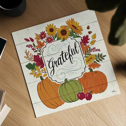 Thankful II White by Janelle Penner. Shown as a detailed flat fine art print, highlighting archival giclee quality. Available as an archival giclee rolled canvas, fine art paper, or poster print. SKU 43109a.