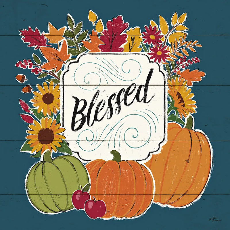 Thankful III Blue by Janelle Penner. SKU 43100a. Archival Giclee Fine art print for wall decor.