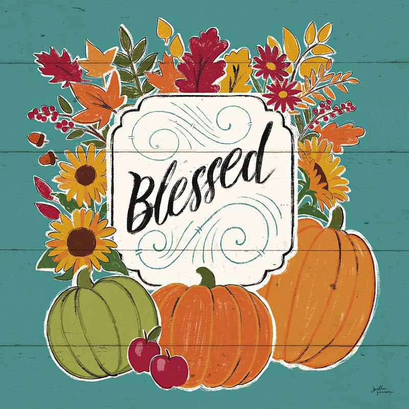 Thankful III Turquoise by Janelle Penner. SKU 43105a. Archival Giclee Fine art print for wall decor.
