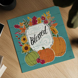 Thankful III Turquoise by Janelle Penner. Shown as a detailed flat fine art print, highlighting archival giclee quality. Available as an archival giclee rolled canvas, fine art paper, or poster print. SKU 43105a.
