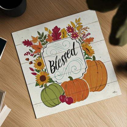 Thankful III White by Janelle Penner. Shown as a detailed flat fine art print, highlighting archival giclee quality. Available as an archival giclee rolled canvas, fine art paper, or poster print. SKU 43110a.