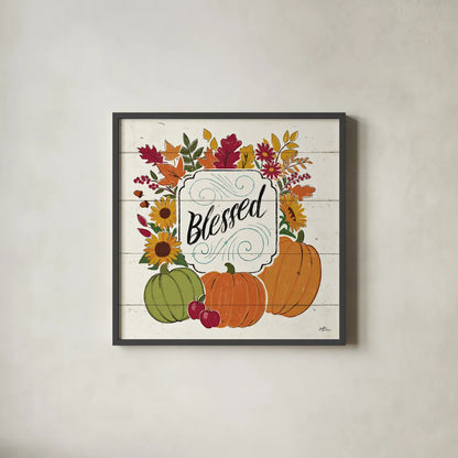 Thankful III White by Janelle Penner. Shown in a sleek black glass frame for a contemporary gallery look. Available as an archival giclee rolled canvas, fine art paper, or poster print. SKU 43110a.