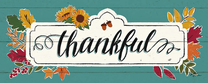 Thankful IV Turquoise by Janelle Penner