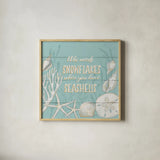 Tranquil Morning II Snowflakes by Janelle Penner. Shown in a natural wood glass frame for a timeless modern aesthetic. Available as an archival giclee rolled canvas, fine art paper, or poster print. SKU 44927a.