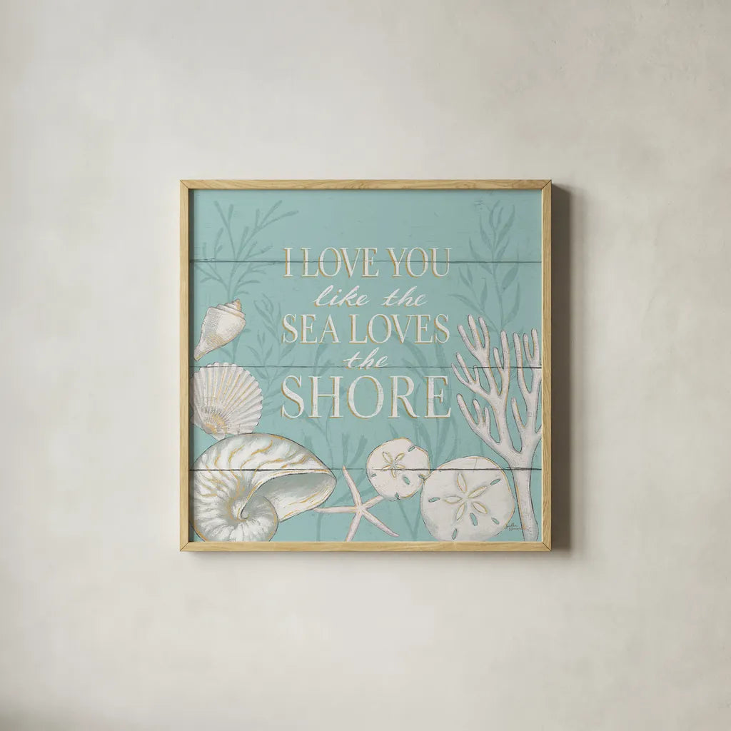 Tranquil Morning III by Janelle Penner. Shown in a natural wood glass frame for a timeless modern aesthetic. Available as an archival giclee rolled canvas, fine art paper, or poster print. SKU 35004a.