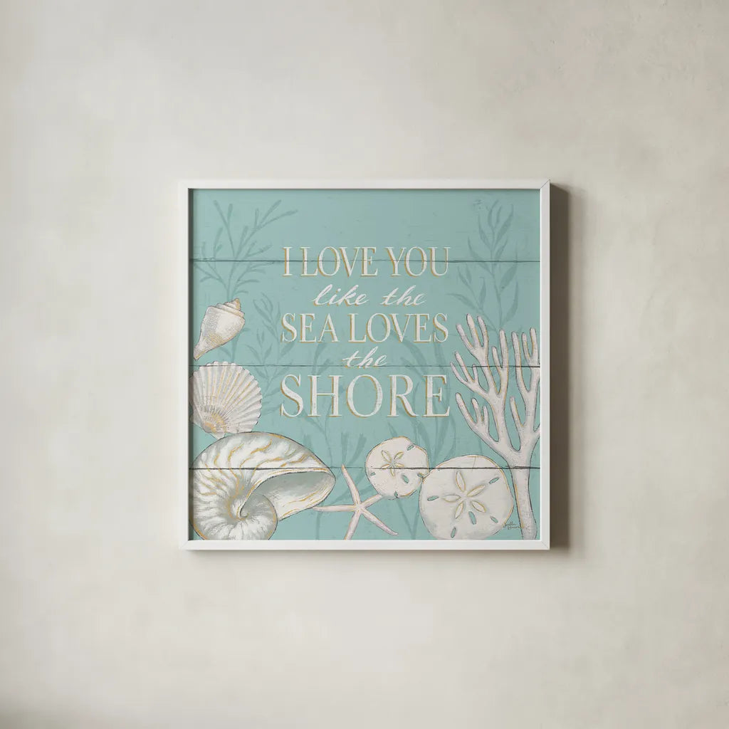 Tranquil Morning III by Janelle Penner. Shown in a crisp white glass frame for a clean and minimalist style. Available as an archival giclee rolled canvas, fine art paper, or poster print. SKU 35004a.