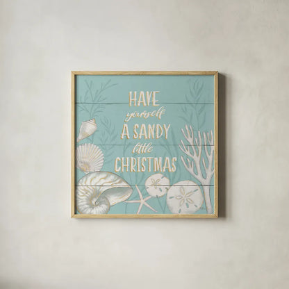 Tranquil Morning III Christmas by Janelle Penner. Shown in a natural wood glass frame for a timeless modern aesthetic. Available as an archival giclee rolled canvas, fine art paper, or poster print. SKU 44928a.