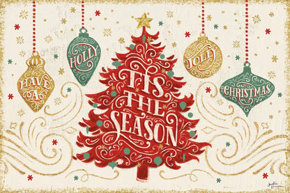 Trimming the Tree II Green by Janelle Penner. SKU 59665i. Archival Giclee Fine art print for wall decor.