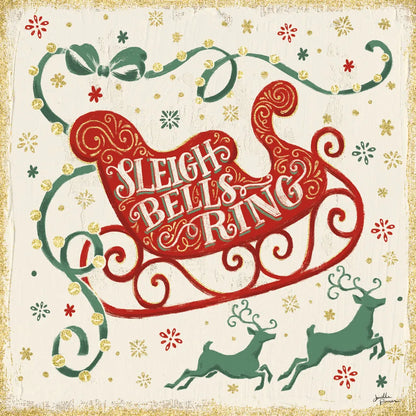 Trimming the Tree III Green by Janelle Penner. SKU 59666a. Archival Giclee Fine art print for wall decor.