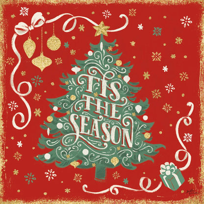 Trimming the Tree IV Green Tree by Janelle Penner. SKU 59646a. Archival Giclee Fine art print for wall decor.