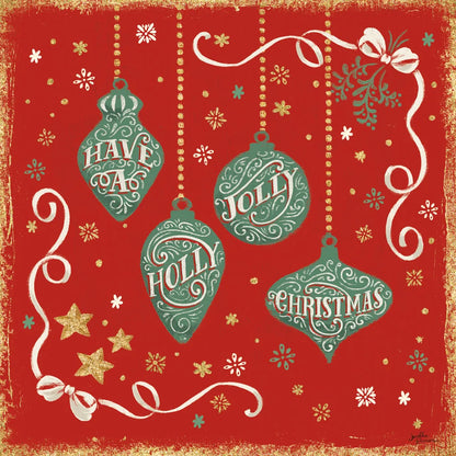 Trimming the Tree V Green by Janelle Penner. SKU 59667a. Archival Giclee Fine art print for wall decor.