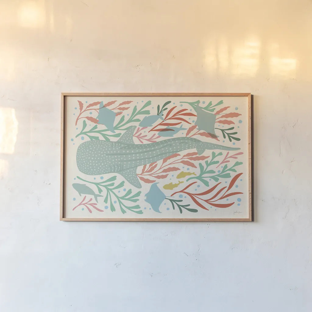 Under the Sea I by Janelle Penner. shown as a paper print in a natural frame. Available as a archival giclee rolled canvas, fine art paper, or poster print. SKU 69204i.