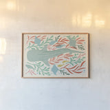 Under the Sea I by Janelle Penner. shown as a paper print in a natural frame. Available as a archival giclee rolled canvas, fine art paper, or poster print. SKU 69204i.