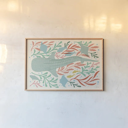 Under the Sea I by Janelle Penner. shown as a paper print in a natural frame. Available as a archival giclee rolled canvas, fine art paper, or poster print. SKU 69204i.