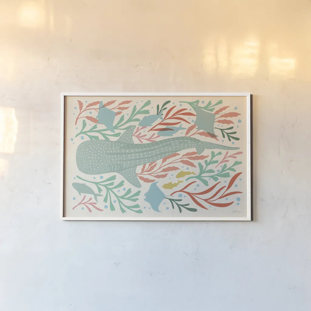 Under the Sea I by Janelle Penner. shown as a paper print in a white frame. Available as a archival giclee rolled canvas, fine art paper, or poster print. SKU 69204i.