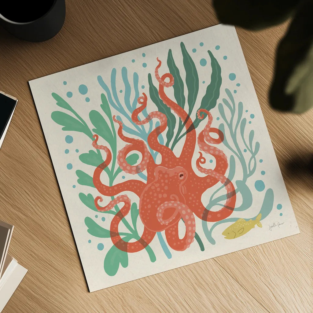 Under the Sea III by Janelle Penner. Shown as a detailed flat fine art print, highlighting archival giclee quality. Available as an archival giclee rolled canvas, fine art paper, or poster print. SKU 69206a.