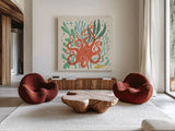Under the Sea III by Janelle Penner. Shown as extra-large giant wall art in a modern living room. Available as an archival giclee rolled canvas, fine art paper, or poster print. SKU 69206a.