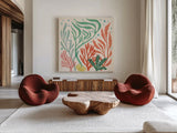Under the Sea VI by Janelle Penner. Shown as extra-large giant wall art in a modern living room. Available as an archival giclee rolled canvas, fine art paper, or poster print. SKU 69209a.