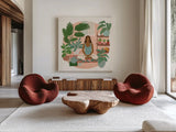 Urban Jungle II by Janelle Penner. Shown as extra-large giant wall art in a modern living room. Available as an archival giclee rolled canvas, fine art paper, or poster print. SKU 73731a.
