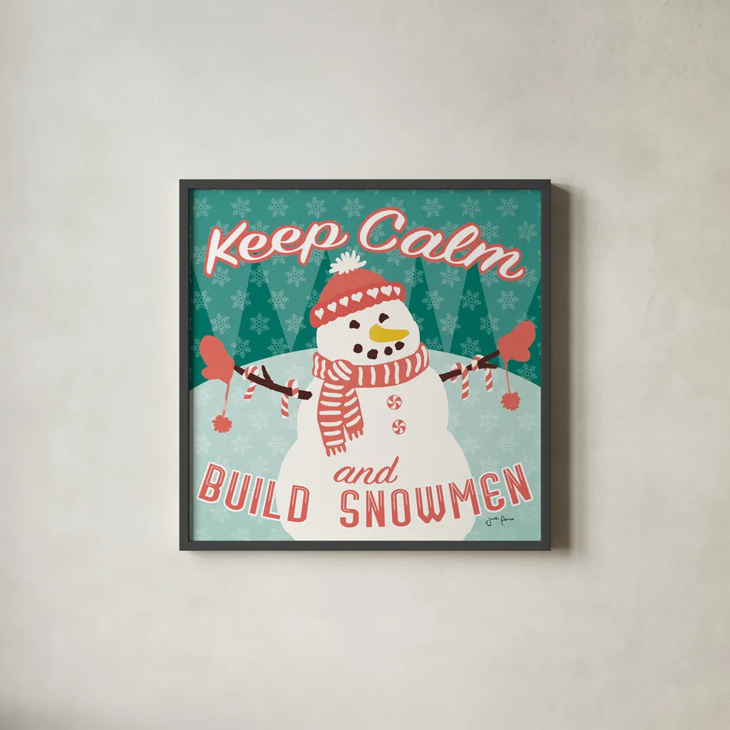 Vintage Christmas VII by Janelle Penner. Shown in a sleek black glass frame for a contemporary gallery look. Available as an archival giclee rolled canvas, fine art paper, or poster print. SKU 50977a.