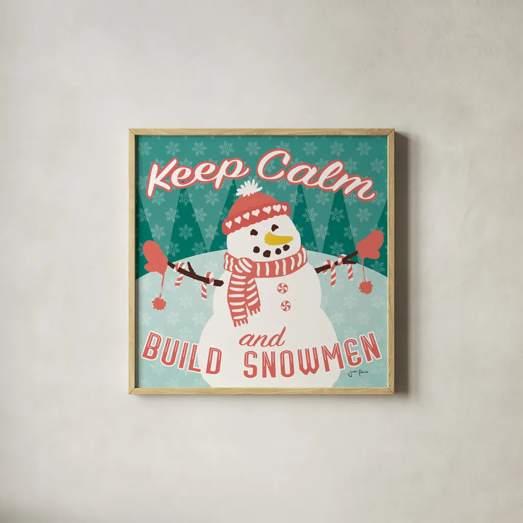 Vintage Christmas VII by Janelle Penner. Shown in a natural wood glass frame for a timeless modern aesthetic. Available as an archival giclee rolled canvas, fine art paper, or poster print. SKU 50977a.