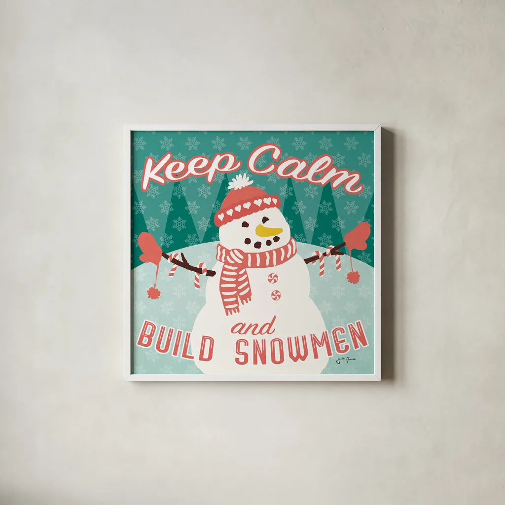 Vintage Christmas VII by Janelle Penner. Shown in a crisp white glass frame for a clean and minimalist style. Available as an archival giclee rolled canvas, fine art paper, or poster print. SKU 50977a.