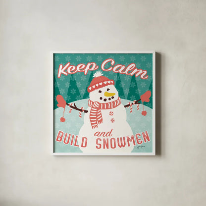 Vintage Christmas VII by Janelle Penner. Shown in a crisp white glass frame for a clean and minimalist style. Available as an archival giclee rolled canvas, fine art paper, or poster print. SKU 50977a.