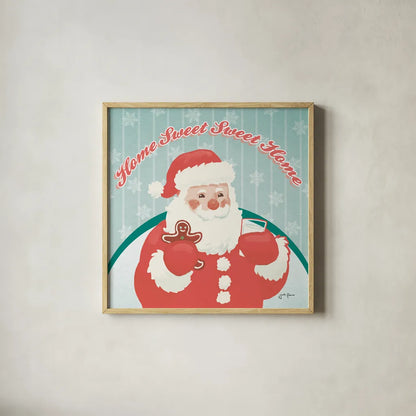 Vintage Christmas X by Janelle Penner. Shown in a natural wood glass frame for a timeless modern aesthetic. Available as an archival giclee rolled canvas, fine art paper, or poster print. SKU 50980a.