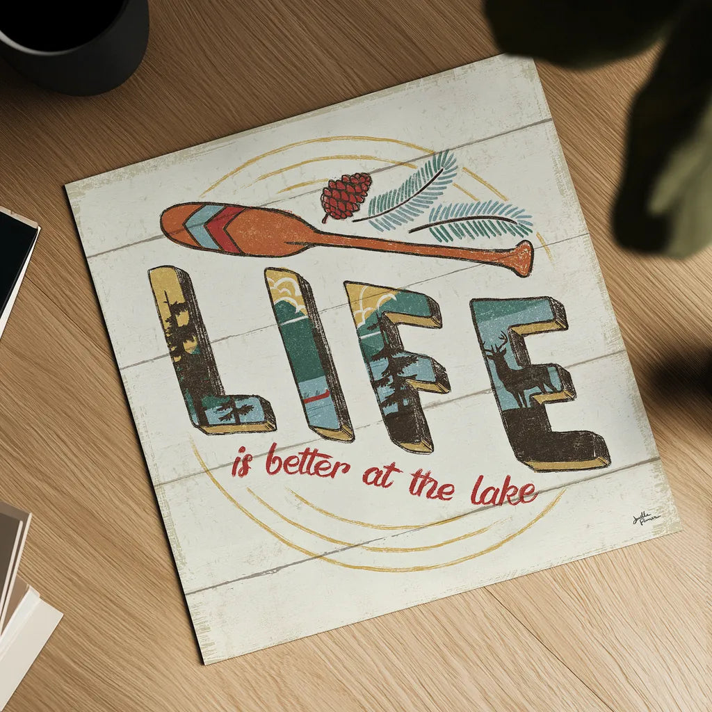 Vintage Lake III by Janelle Penner. Shown as a detailed flat fine art print, highlighting archival giclee quality. Available as an archival giclee rolled canvas, fine art paper, or poster print. SKU 42252a.