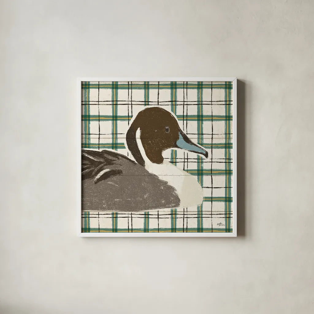 Vintage Lake IX by Janelle Penner. Shown in a crisp white glass frame for a clean and minimalist style. Available as an archival giclee rolled canvas, fine art paper, or poster print. SKU 42258a.