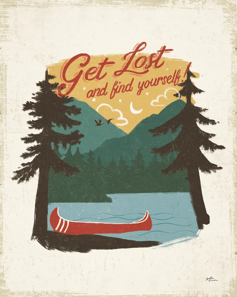 Vintage Lake V No Lines Vertical by Janelle Penner