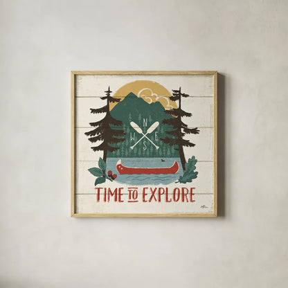 Vintage Lake VI by Janelle Penner. Shown in a natural wood glass frame for a timeless modern aesthetic. Available as an archival giclee rolled canvas, fine art paper, or poster print. SKU 42255a.