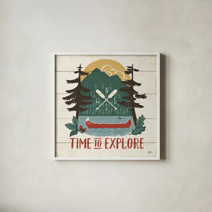 Vintage Lake VI by Janelle Penner. Shown in a crisp white glass frame for a clean and minimalist style. Available as an archival giclee rolled canvas, fine art paper, or poster print. SKU 42255a.