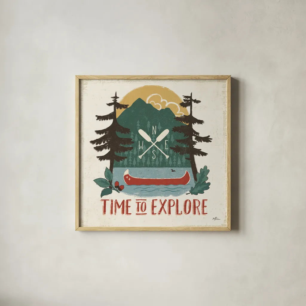 Vintage Lake VI No Lines by Janelle Penner. Shown in a natural wood glass frame for a timeless modern aesthetic. Available as an archival giclee rolled canvas, fine art paper, or poster print. SKU 48223a.