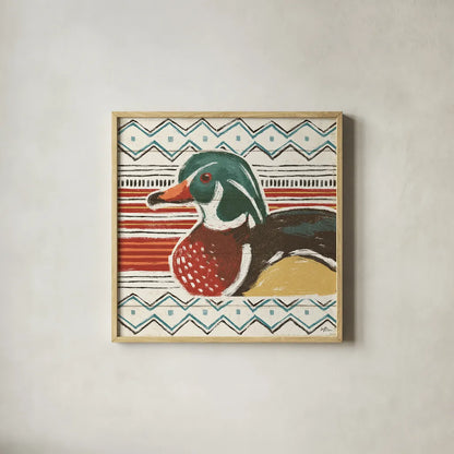 Vintage Lake X by Janelle Penner. Shown in a natural wood glass frame for a timeless modern aesthetic. Available as an archival giclee rolled canvas, fine art paper, or poster print. SKU 42259a.