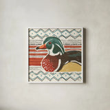 Vintage Lake X by Janelle Penner. Shown in a crisp white glass frame for a clean and minimalist style. Available as an archival giclee rolled canvas, fine art paper, or poster print. SKU 42259a.