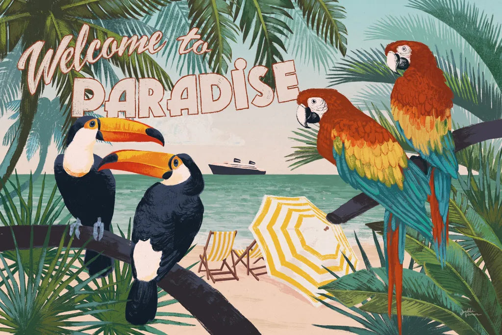 Welcome to Paradise I by Janelle Penner. SKU 30404i. Archival Giclee Fine art print for wall decor.