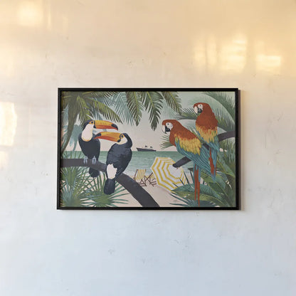 Welcome to Paradise VI by Janelle Penner. shown as a paper print in a black flame. Available as a archival giclee rolled canvas, fine art paper, or poster print. SKU 30409i.