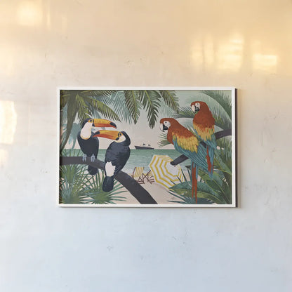 Welcome to Paradise VI by Janelle Penner. shown as a paper print in a white frame. Available as a archival giclee rolled canvas, fine art paper, or poster print. SKU 30409i.